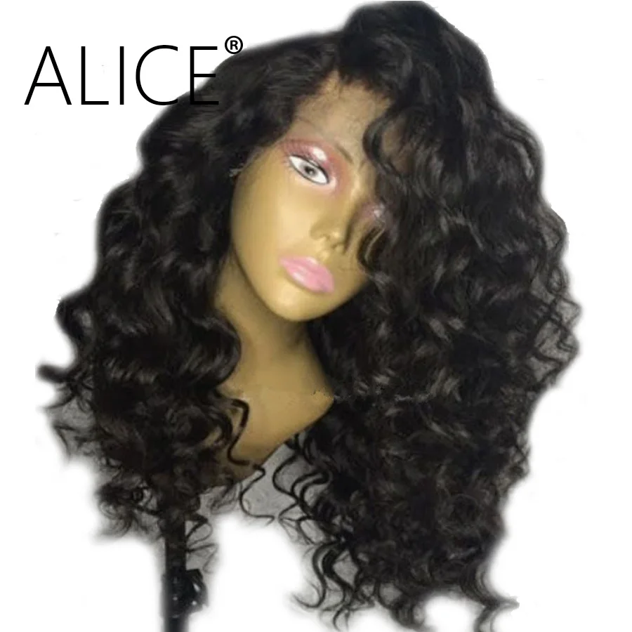 

ALICE Glueless Lace Front Human Hair Wigs Brazilian Remy Hair Wig 130% Pre Plucked Loose Wave Lace Front Wig With Baby Hair