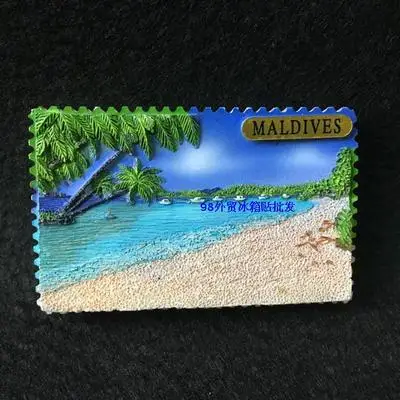 Maldives туристический Мемориальный холодильник магнит кокосовые пальмы парусный спорт 3D фигурки из полимерной смолы с магнитами Путешествия Сувенир кухня украшение дома - Цвет: see chart