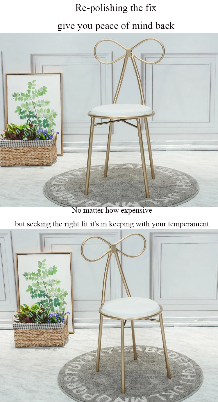 Nordic Iron Casual Bow Back Chair Cafe Modern Dining Chair Restaurant Restaurant Meeting Room Chair Chairvelvet Dining Chairs