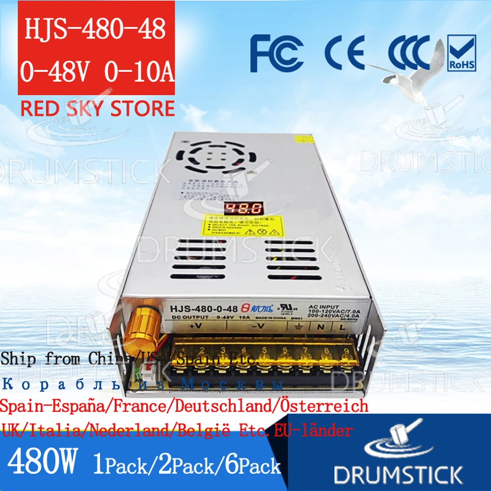 

Smoothly adjustable power supply Digital display 0-48V 0-10A 5V12V24V36V 2A3A5A 25W60W72W 120W240W 360W/480W HJS LED
