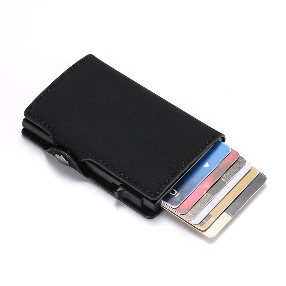 DIENQI Противоугонный держатель для карт кожаный для мужчин и женщин анти-магнитный банк держатель для кредитных карт минималистичный кошелек Busienss чехол карман