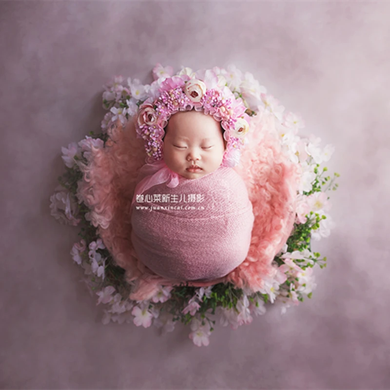 

Sweet Rose Floral Bonnet Newborn photography props Flower Floral Bonnet Cotton Geranium Flower Cap Flower Beanie