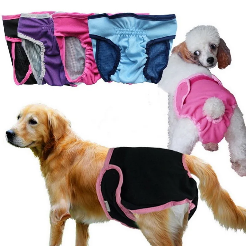 

Pet Dog Diaper Female Waterproof Reusable Washable Pants Diaper Underwear M-L