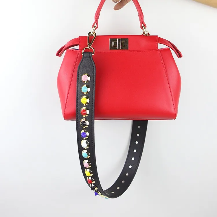 Широкий наплечный ремень 3D цвет заклепки наплечный ремень змеиная сумка украшения Высокое качество ремень для женщин сумка разноцветный ремень