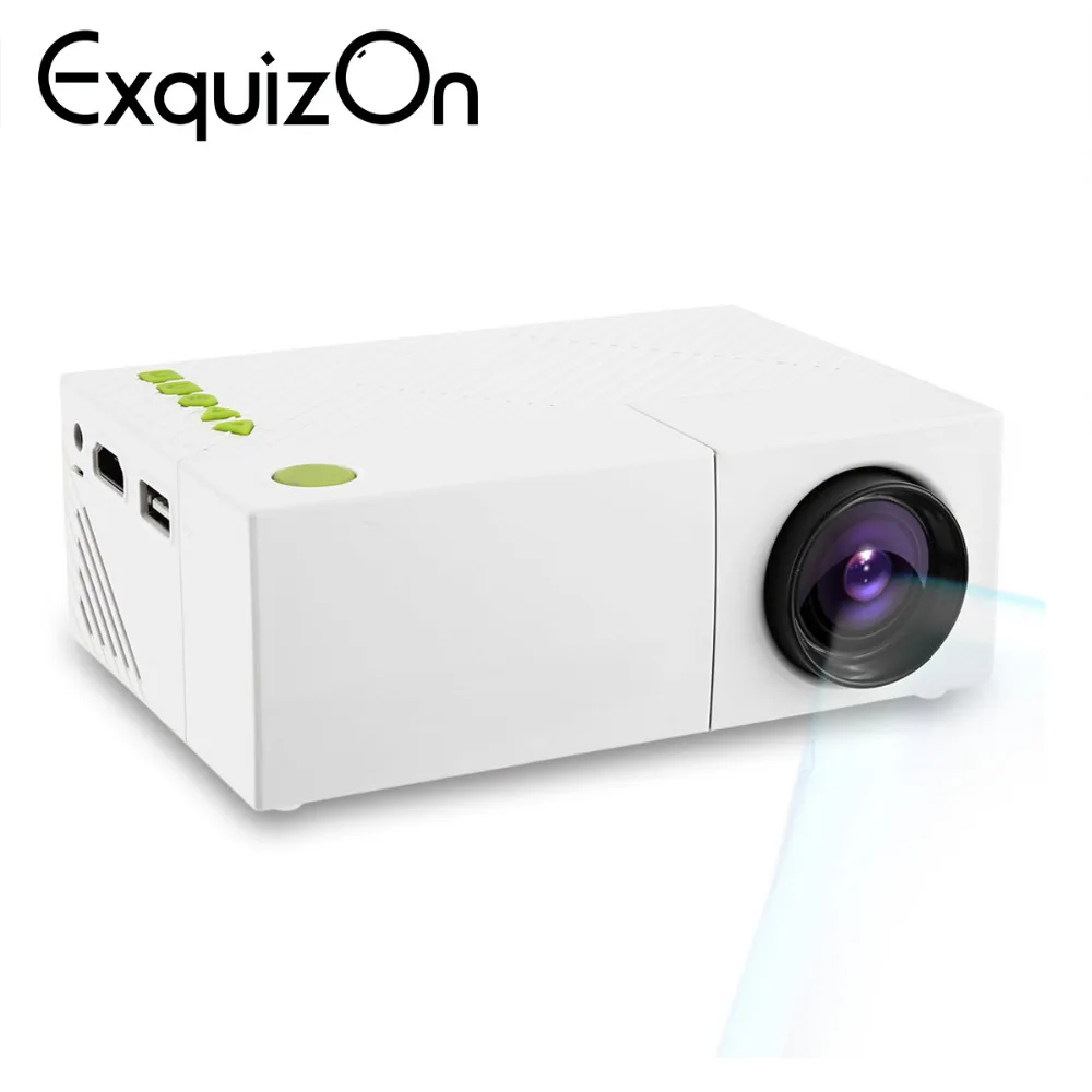 Exquizon YG310 обновленный YG300 светодиодный портативный проектор HD 600 люмен 320x240 1080P AV USB