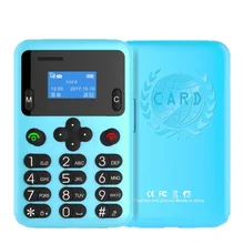 Мини-телефон с кредитной картой AEKU A6, ультра тонкий 0,96 дюймовый мобильный телефон с экраном, GSM большая клавиатура, детский мобильный телефон для девочек