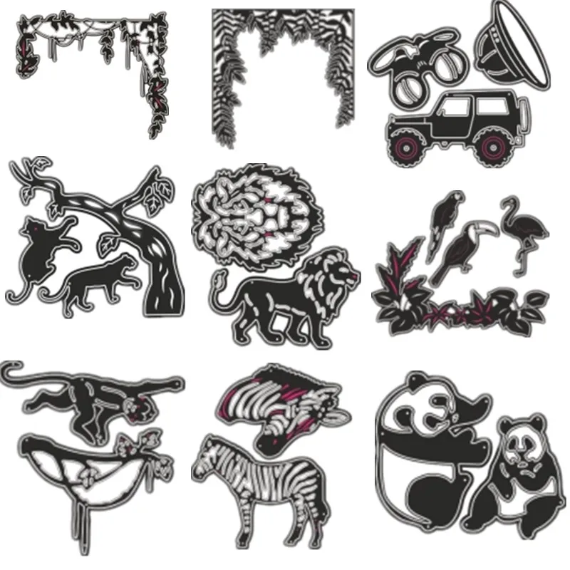

Cute Monkey Lion Panda Metal Cutting Dies Stencils For DIY Scrapbooking Decoration Embossing Supplier Handcraft Die Cut 2019