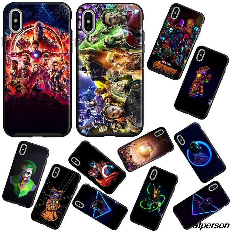 Superhero Avengers Infinity War Black soft Silicone TPU Phone Case Cover For Apple iPhone X10 6 6s 7 8 plus 5 5s SE Coque cases | Мобильные
