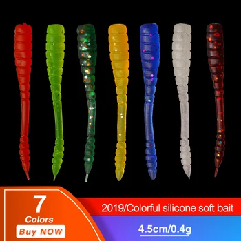 

HAODIAOZHE 5Pcs Soft Bait Fishing Lure Wobbles Worm 4.5cm 0.4g Swimbaits Silicone Lure isca artificial Easy Cleaner Fishing YU19