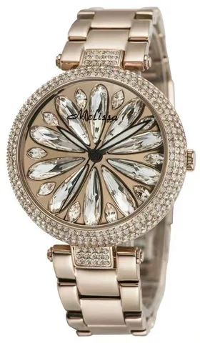 Relógio de Pulso Blink Crystal Daisy Relógios Feminino Nova Chegada Melissa Aço Pulseira Romântico Floral Montre Mp523s