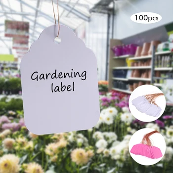 

100Pcs/lot Plants Hang Tag Labels Seedling Garden Flower Pot Plastic Tags Number Plate Hanging Reusable PVC Garden Tools