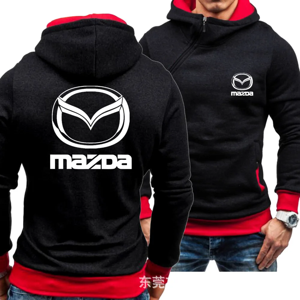Mazda толстовки зимняя мужская куртка унисекс Повседневная косая молния флисовое