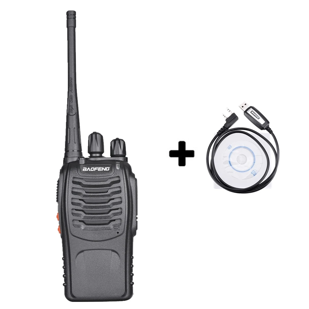 Baofeng BF-888s рация UHF BF888s 5 Вт 16CH портативная Walki Talki 400-470 МГц 888S CB двухстороннее радио Comunicador - Цвет: Add a program cable