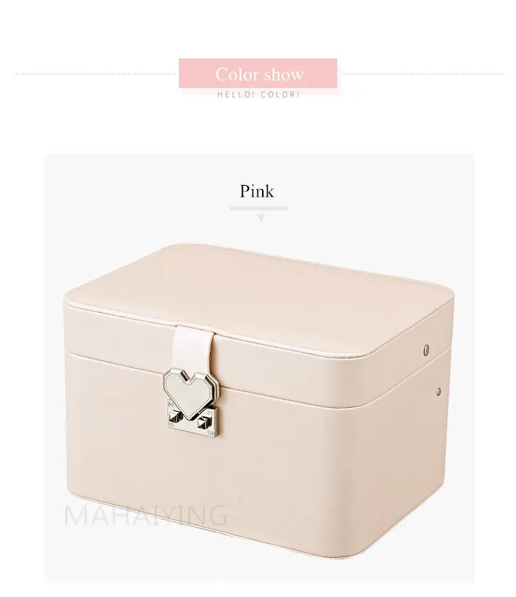 Pure Color Round Corner Automatic Disc Receipt Box Multilayer Desktop Jewelry Box Portable Cosmetic Box