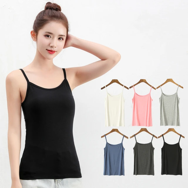 Cami Shirts Women Summer Top Shirt Solid Color Vests Shirt With