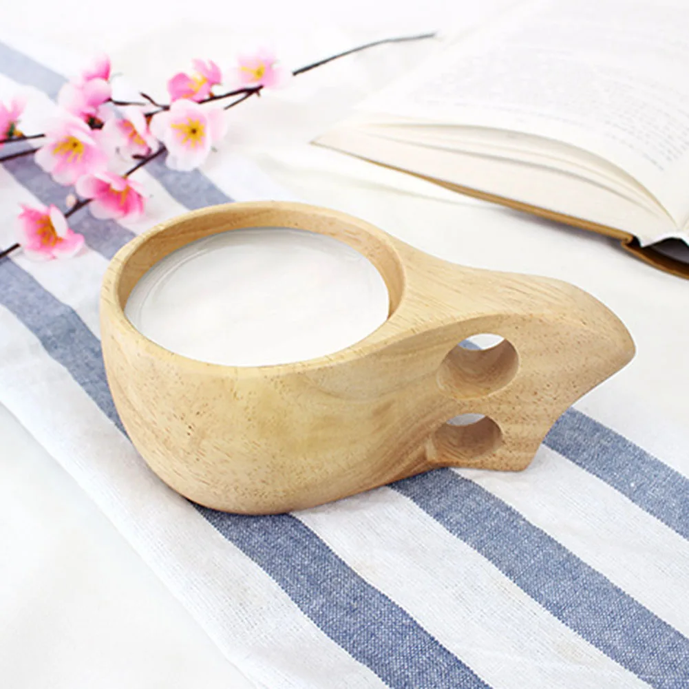 Handmade Beech Wooden Cups Nordic style Finnish Traditional Outdoor Wood Wine Cups Elephant Coffee Tea Cups 35/170/200/250ML