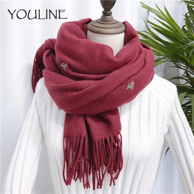 YOULINE 2018 Winter Brand Designer Scarf For Women New Fashion Shawl Cashmere Plaid Wool Scarves ...