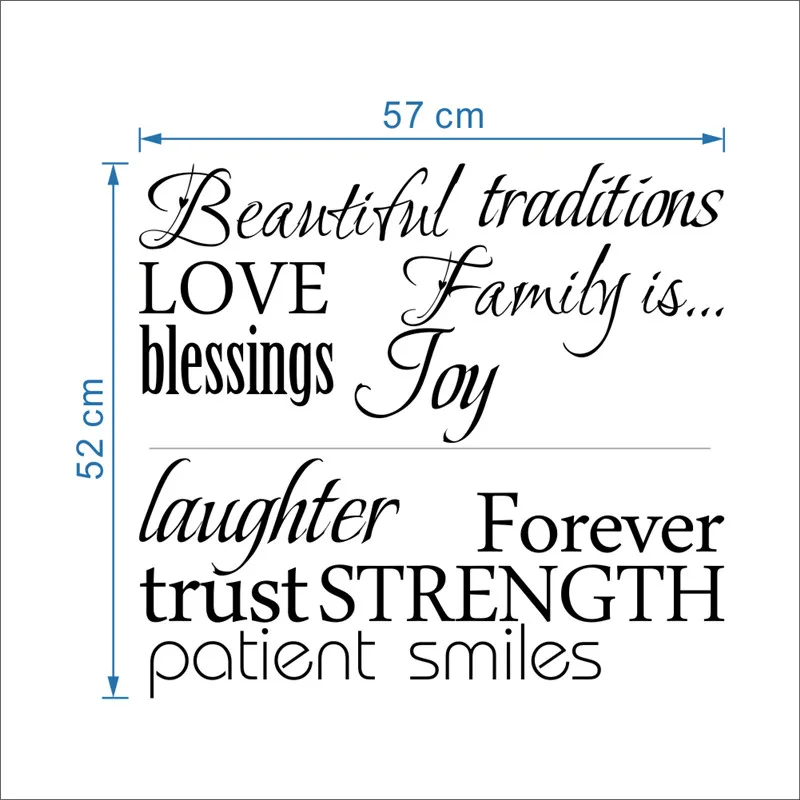 Семейная наклейка на стену с цитатами для фото 12 слов love blending smile Joy Forever Виниловая