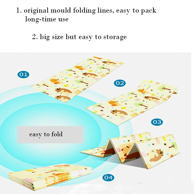 Детский игровой коврик водонепроницаемый XPE мягкий напольный игровой коврик складной коврик для ползания детский игровой коврик складное покрывало развивающие игрушки