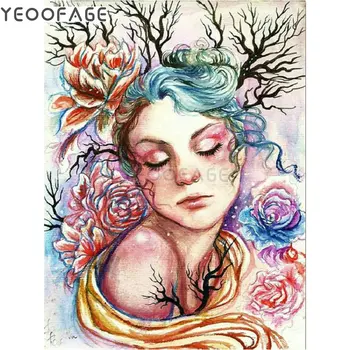 

Hobby crafts diamond embroidery pattern paintings rhinestones mosaic full diamond painting Girl and peony 5d diamond mosaic icon