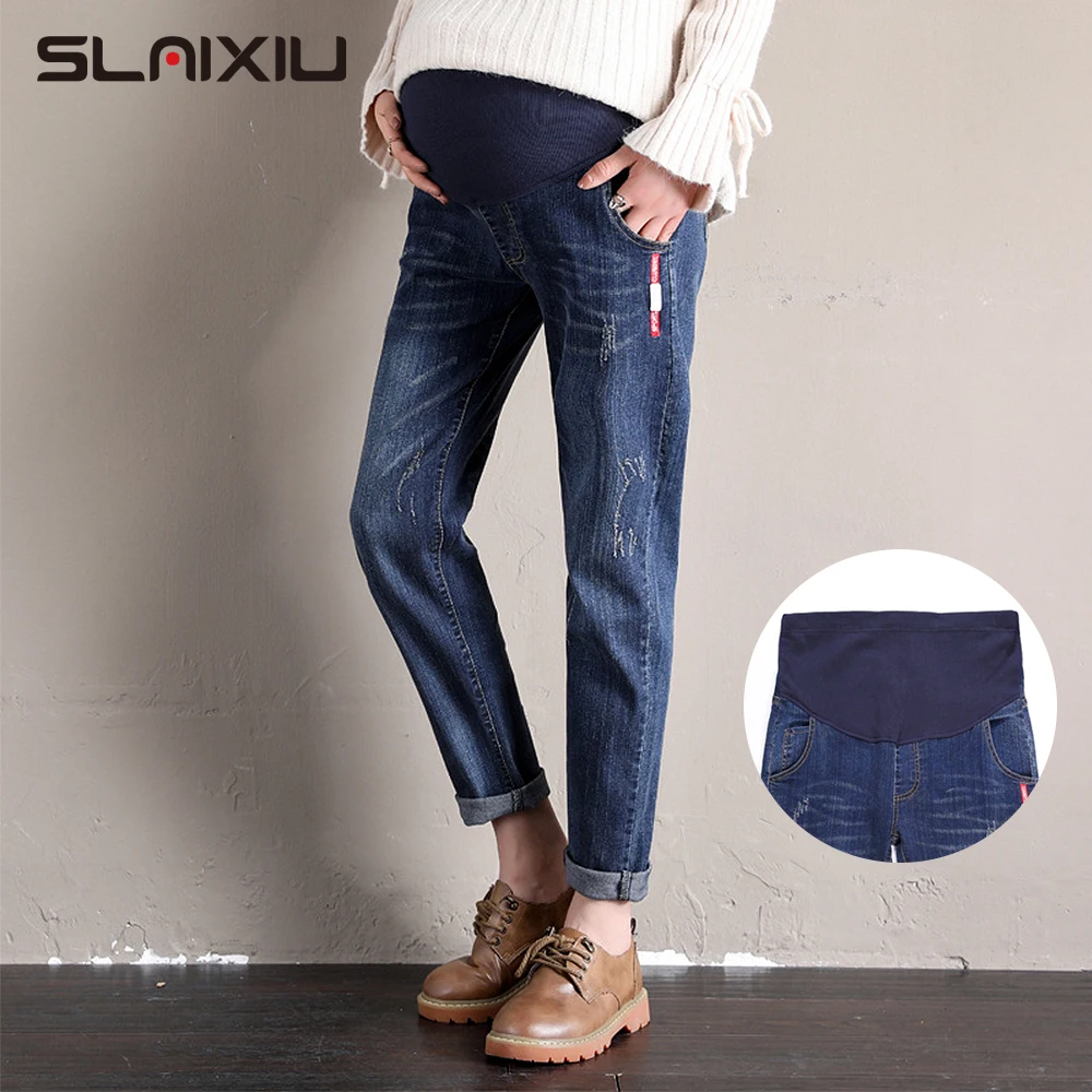 

SLAIXIU Maternity Clothes Maternity Loose JeansPants Slim Trousers Casual Nursing Belly Comfortable soft Mother dress M-5XL