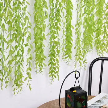 

Flone Flores Artificial Plastic fake wall Hanging plants Flowers Vine Twig Plants for wedding Home Garden Decoration accessories