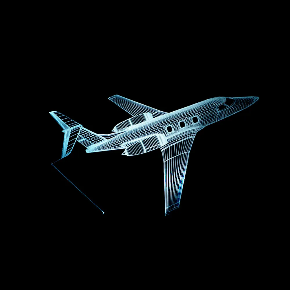 Новинка Самолет 3D светодиодный визуальный ночной Светильник красочный