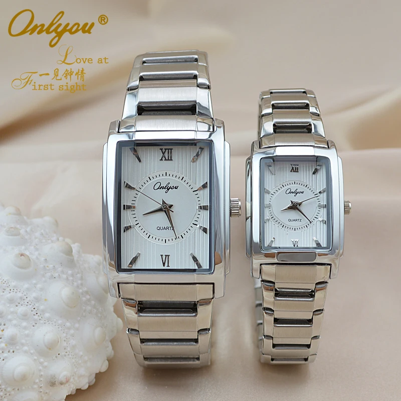 Wrist Watches for Women Men Rectangle Quartz Stainless Steel Ladies Dress Watch Gold Silver Straps Relogio Masculino 8809 |