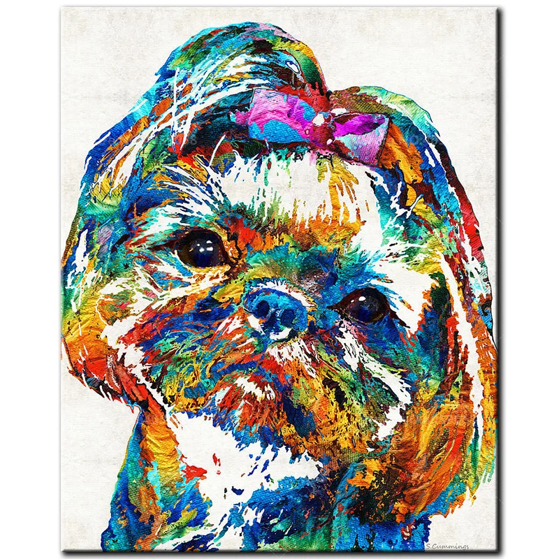 

5D DIY Diamond painting Full Square/Round diamond embroidery Shih Tzu Dog Cross Stitch Rhinestone Mosaic Decoration Gift A1109