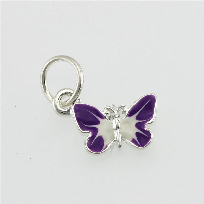 

5 colors butterfly pendant Charms beads With Rhinestone DIY Jewelry Making beads fit Pandoras Charms Bracelets Necklaces