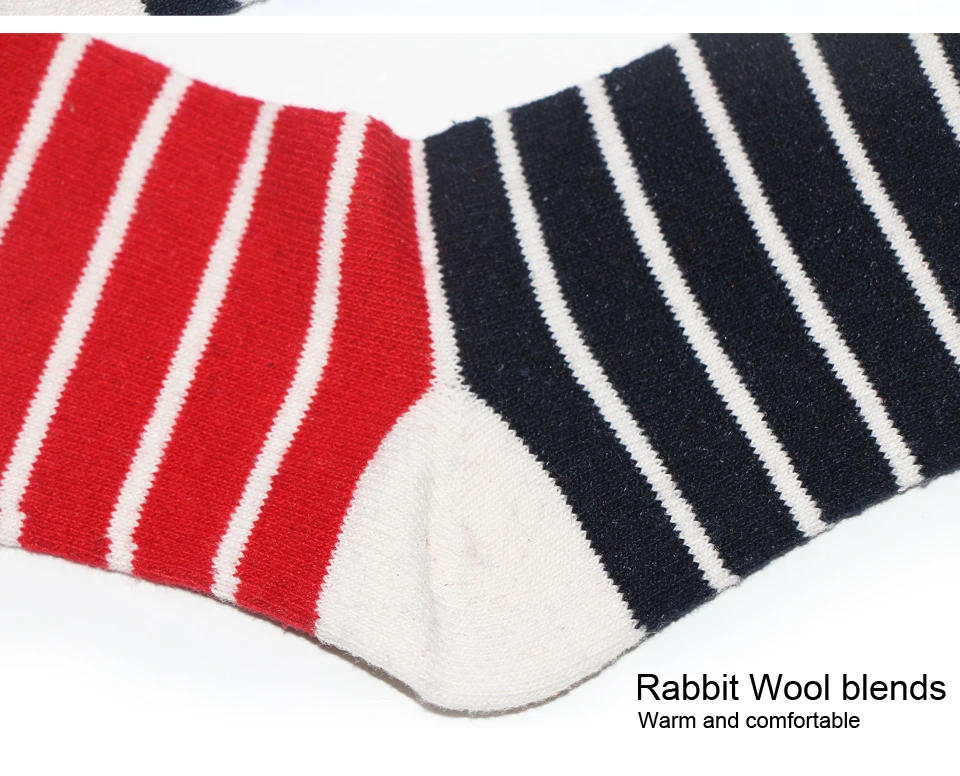Новая мода кролика шерстяные носки Для мужчин осень-зима толстые теплые качество прекрасный Классический Геометрические полосы узор