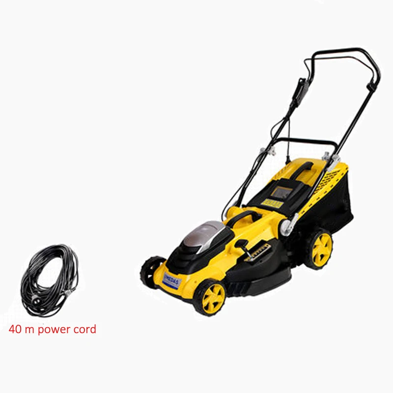 

Hand push electric lawn mower small home mowing artifact weeder grass mower lawn trimmer for Garden/park 6 gear height adjust