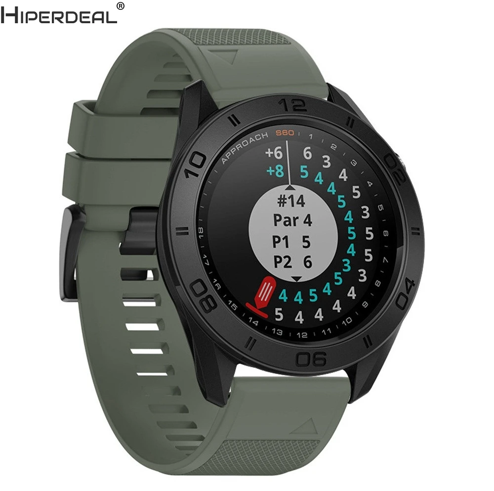 

HIPERDEAL Soft Silicone Strap Replacement Watch Band For Garmin Approach S60 Smartwatch