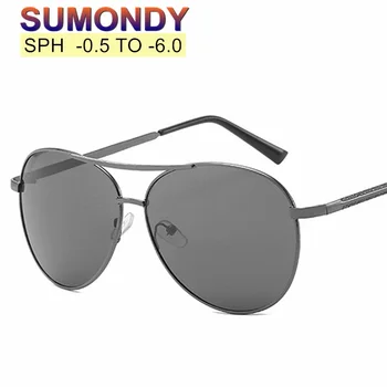 

SUMONDY Prescription -0.5 to -6.0 Sunglasses For Myopia Men Women Alloy Frame Glasses Nearsighted Spectacles With Diopter UP022