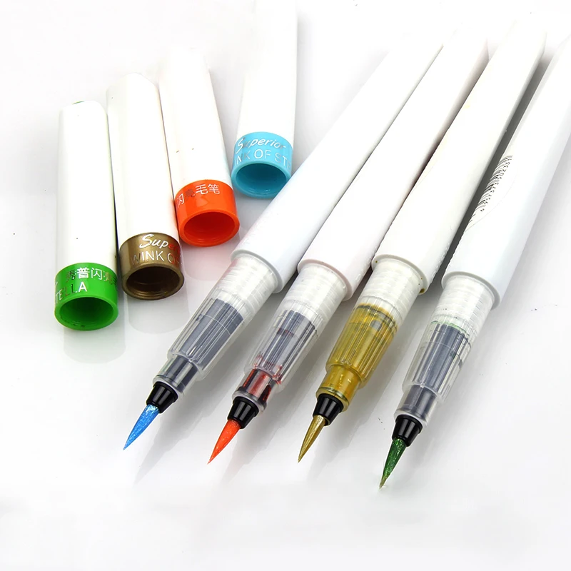 Превосходное высокое качество, художественный маркер, подмигивание кисти Стелла, блестящие маркеры, ручка для блестящего блеска, для нанесения надписей, штамповки
