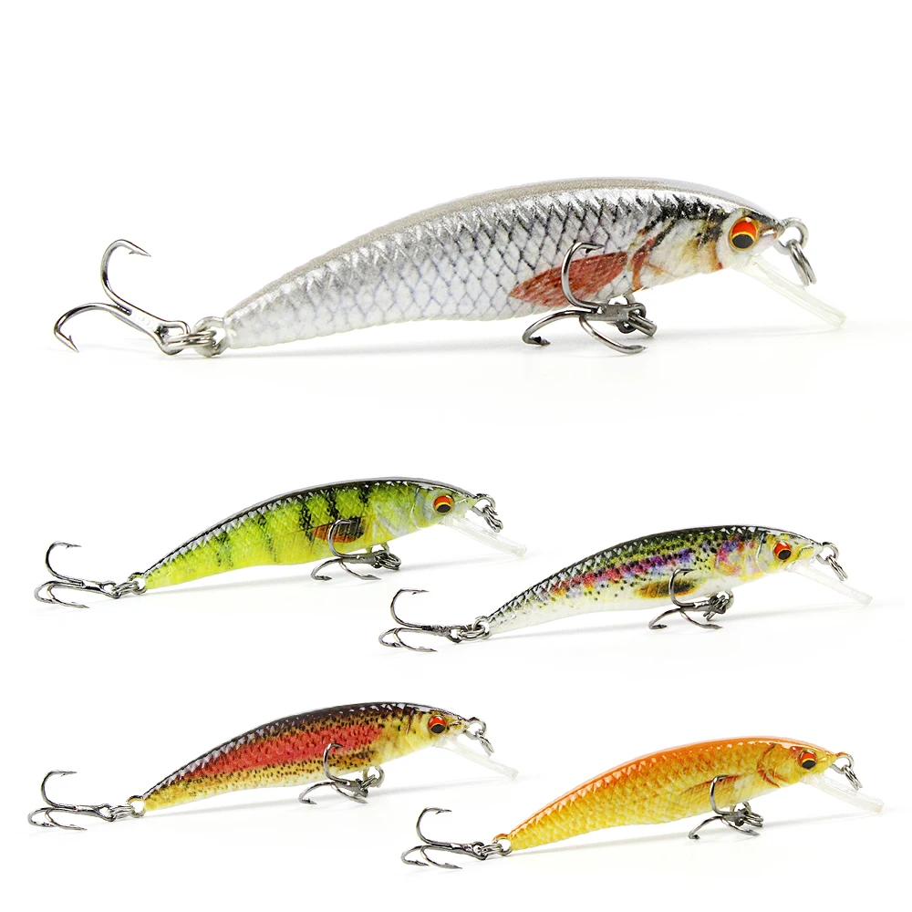 

5pcs/set 5 Color 2.5"/2.4g Mini Minnow Fishing Lure Realistic Fish Bait Unique Body Texture Fishing Tackle Pesca Wobbler AH12A