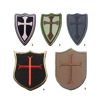 

10pcs/lot 3D Embroidery patches The knight's cross jundun magic chapter seals DEVGRU patches Cross jundun in seals patches