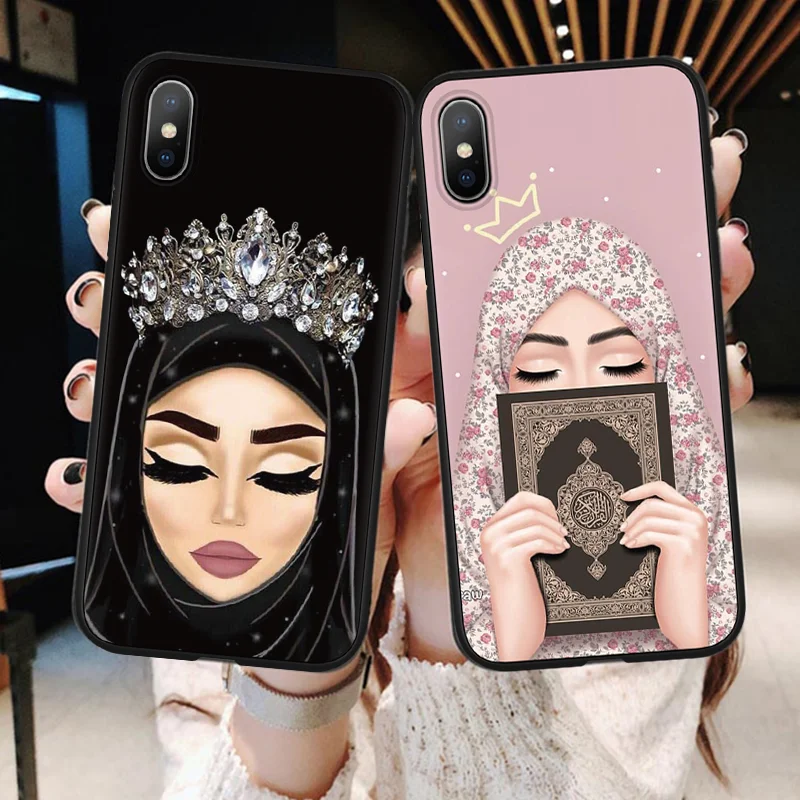 

Luxury Woman In Hijab Face Muslim Islamic Gril Eyes Silicone Phone Case for One Plus 5T 6 6T Case Soft TPU Back Cover Bags Coque