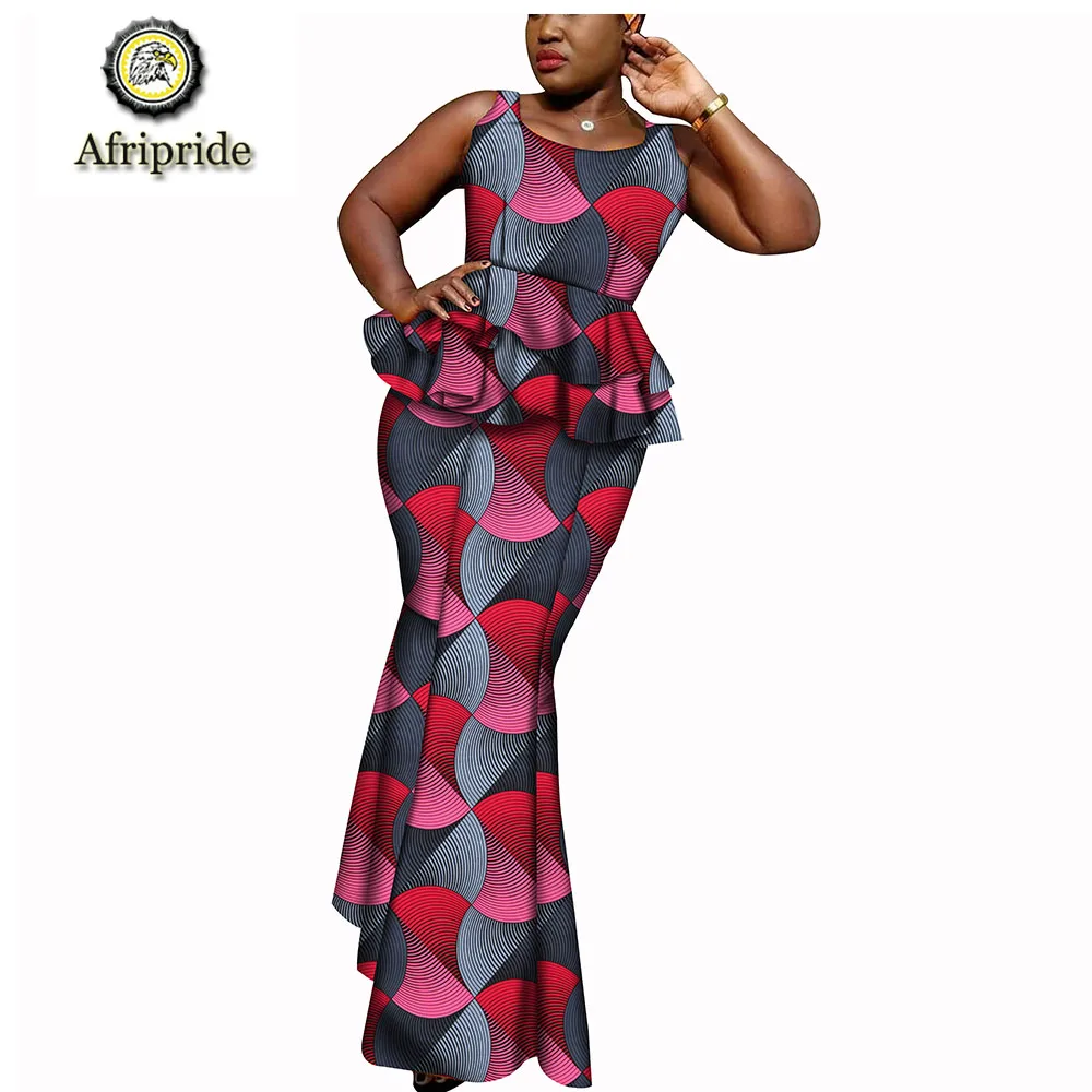 

2019 african dresses for women AFRIPRIDE dashiki bazin riche ankara print dress pure cotton spring&autumn wax batik S1825070