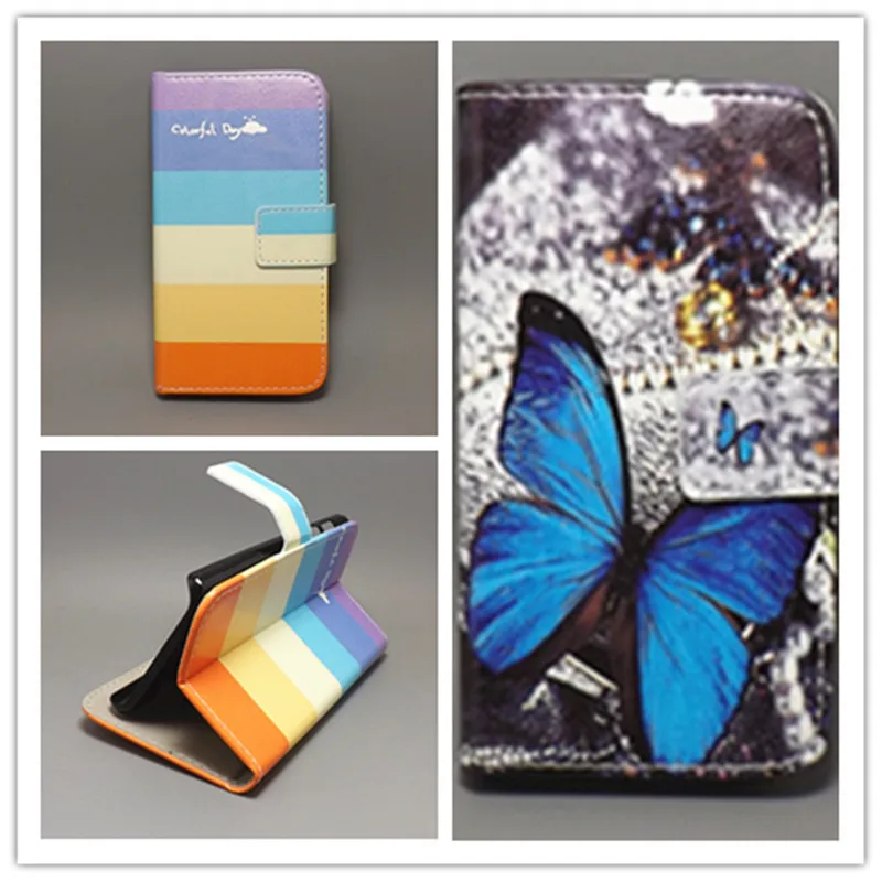 buy Butterfly Flower Flag Designer Wallet Flip Stand BookCase ForAlcatel One Touch Idol X mini OT 6012X OT6012D OT 6012W freeshpping