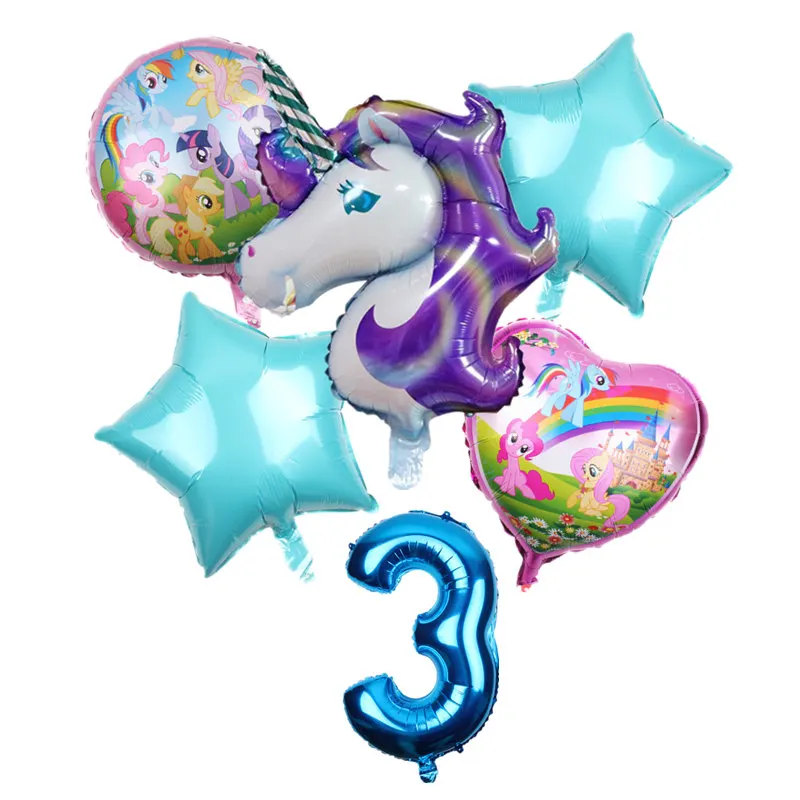 GOGO PAITY, новинка, 6 шт./лот, единорог, пони, цифровые алюминиевые ...