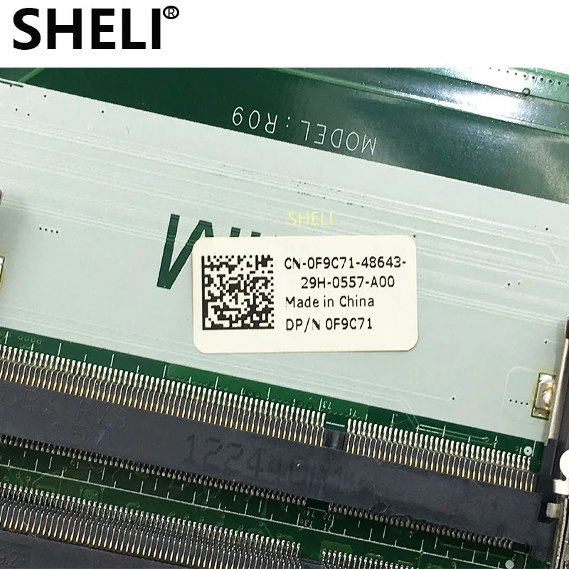 SHELI لديل عالية الجودة 0F9C71 CN-0F9C71 اللوحة Inspion 5720 N5720 اللوحة المحمول DA0R09MB6H1 HM77 PGA989