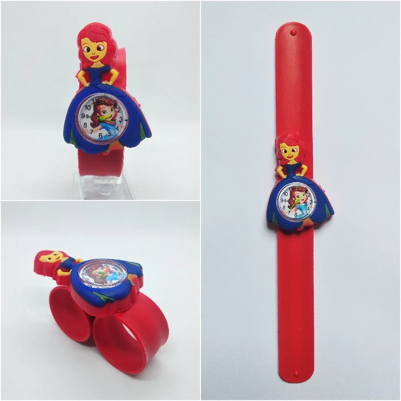 С изображением мультипликационных персонажей для детей часы принцессы 2019 Прохладный 4D каучуковый ремешок Детские часы для девочек часы