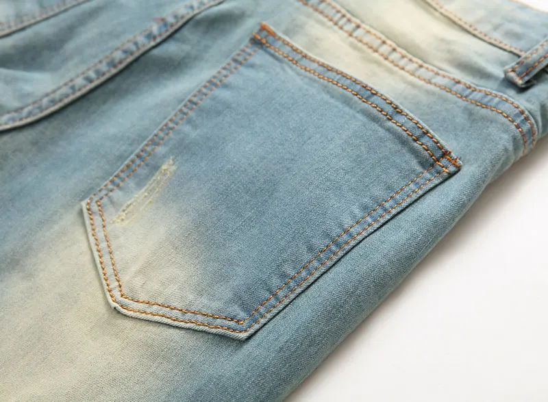 Новый Для мужчин Hi Street байкерские джинсы 2018 модные сапоги выше колена отверстия Slim Fit Рваные джинсы Homme Повседневное стирка хлопковые