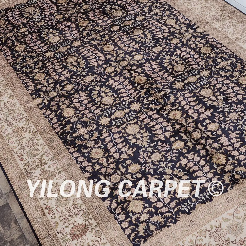 YILONG 5'x8' ручной работы Шелковый персидский дизайн украшения дома ковер синий ковер(SL100B5x8