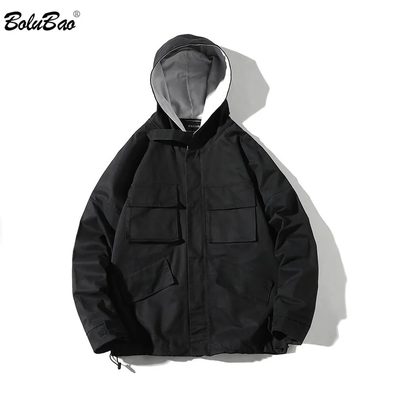 

BOLUBAO Hooded Jacket Men Fashion New Coat Autumn Hip Hop Jackets Male Streetwear Casual Solid Color Jackets