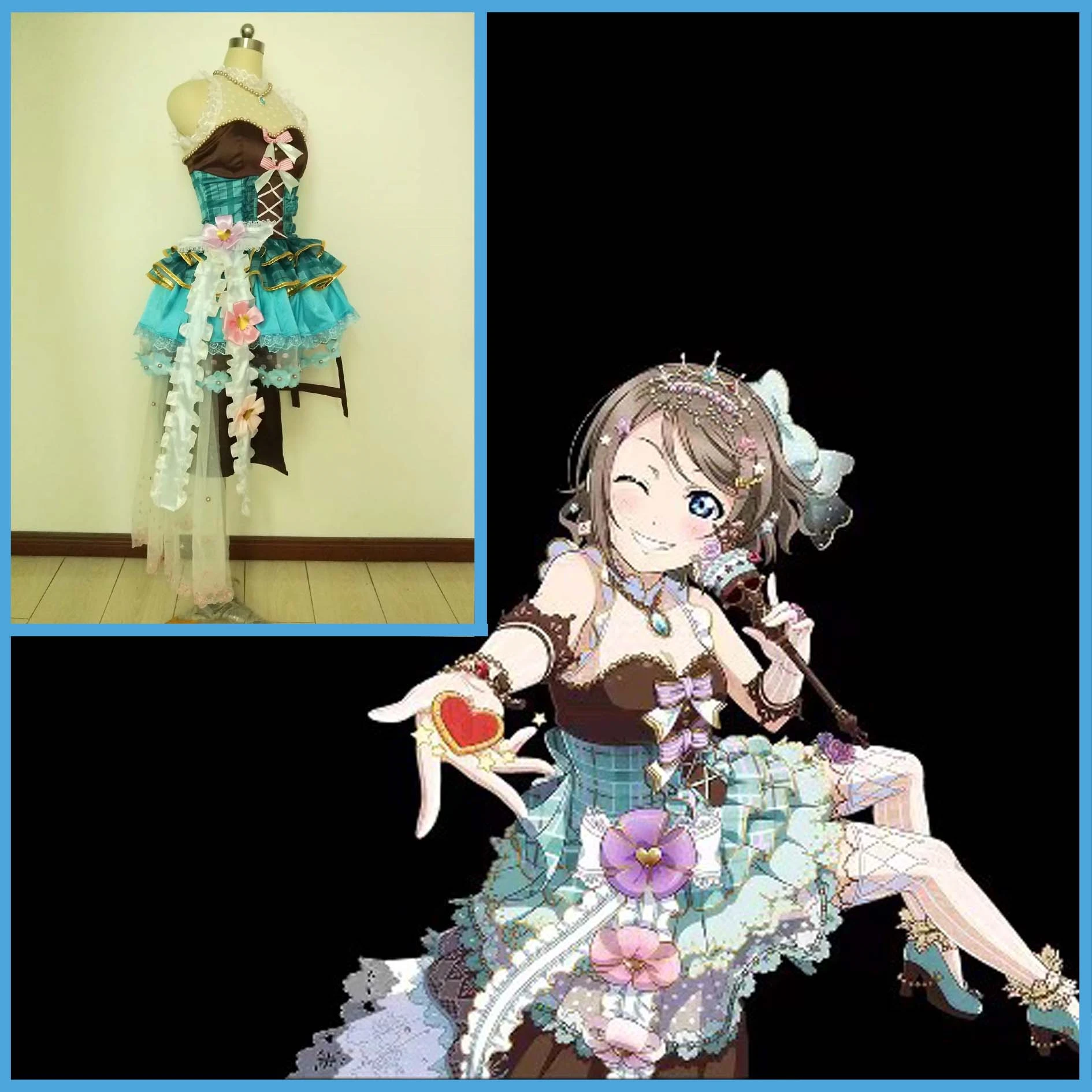 

LoveLive Sunshine Aqours Valentine's Day Watanabe You Cosplay dress female Costume Custom made