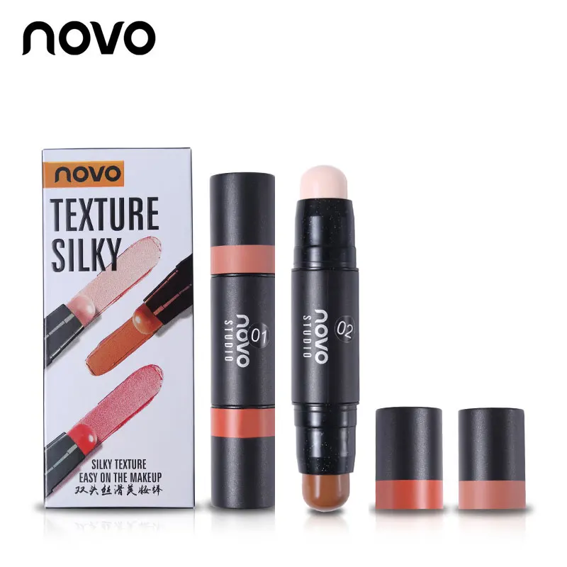 

NOVO 2 Color Dual-end Creamy Contour Highlighter Stick Multi-function Make Up Pen Concealing Bronzer Makeup Highlighter 3D Face