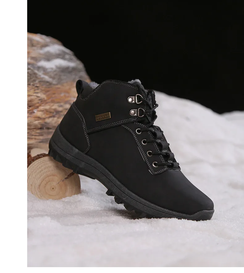 MIXIDELAI/супер теплые мужские ботинки; зимние кожаные ботинки; водонепроницаемые зимние ботинки на резиновой подошве; английские ботильоны в стиле ретро; Мужская зимняя обувь