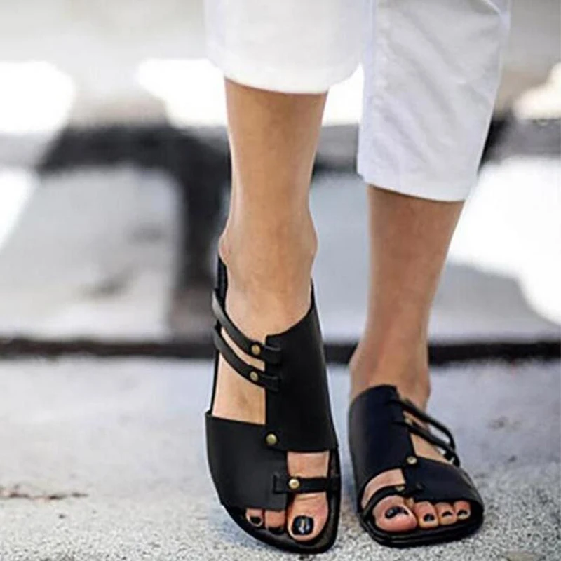 

Women's slippers Roman retro female sandals flat zapatos mujer NC216